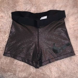NWOT Nike Pro Black Sparkle Spandex Shorts (S)